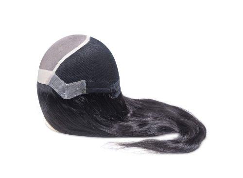 Samiya: Fine Mono Top, Tension Mesh Back, Temple-to-Temple NPU Front Perimeter, and Adjustable Nape Straps.